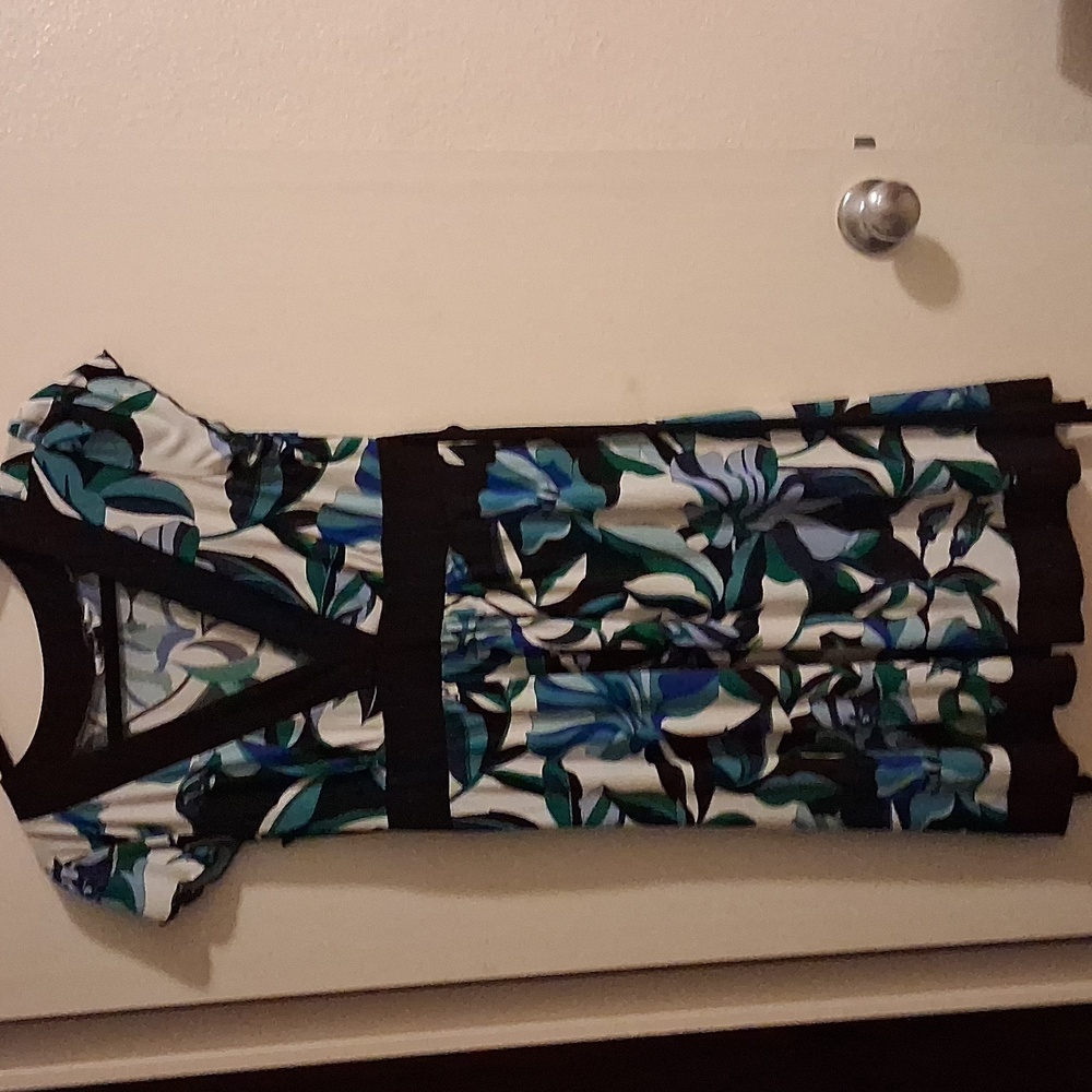 Speechless Blue and Black Floral Midi Dress